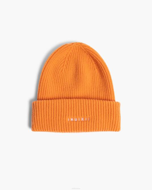 INUIKII Women Orange Wool Beanie Accessories B8TL291