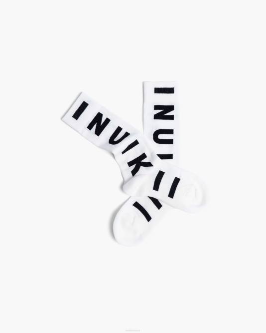INUIKII Women White - Black Jacquard Socks Accessories B8TL301