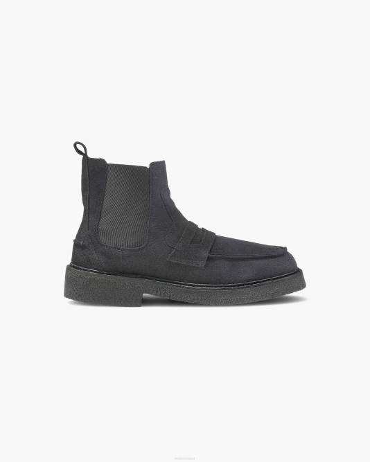 INUIKII Men Black Chelsea Velour Footwear B8TL362