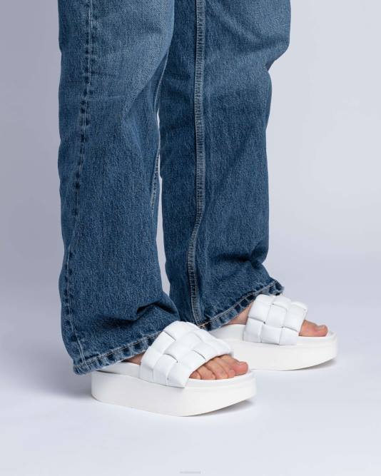 INUIKII Women White Braided Vegan Platform Footwear B8TL85