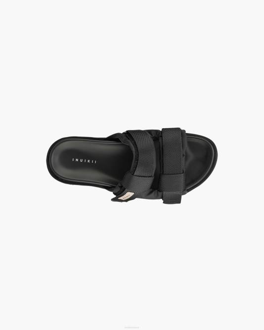 INUIKII Men Black Puffer Double Band Footwear B8TL355