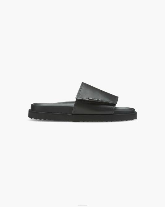 INUIKII Men Black Velcro Leather Footwear B8TL361