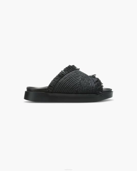 INUIKII Women Black Raffia Moon Footwear B8TL83