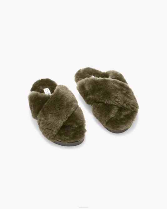 INUIKII Women Olive Classic Shearling Slipper Footwear B8TL104