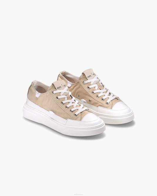 INUIKII Men Beige Canvas Lex Low Footwear B8TL335