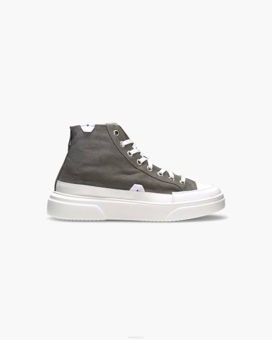 INUIKII Men Grey Canvas Lex High Footwear B8TL330