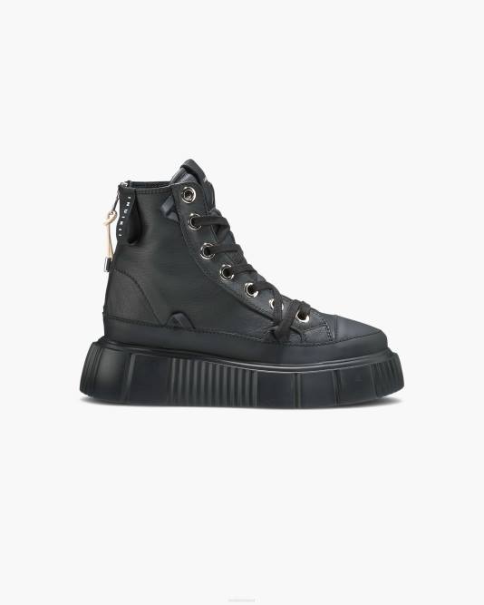 INUIKII Women Black Matilda Leather High Footwear B8TL47