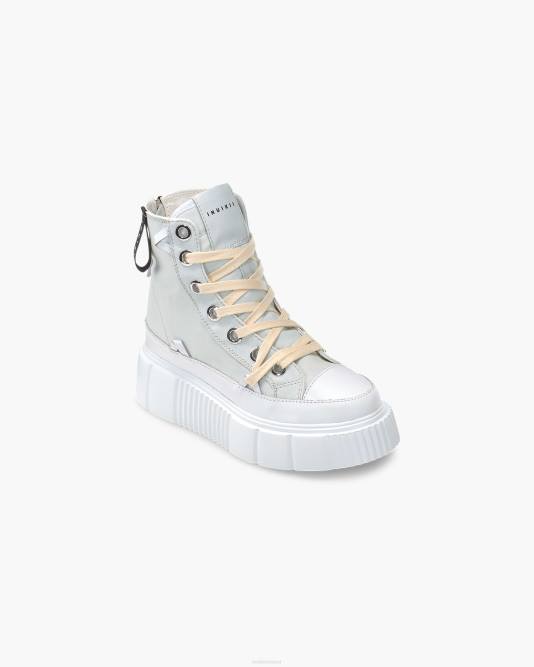 INUIKII Women Light Grey Matilda Canvas High 23 Footwear B8TL37