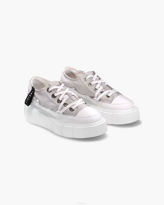 INUIKII Women Old Light-Grey Matilda Canvas Low Footwear B8TL40