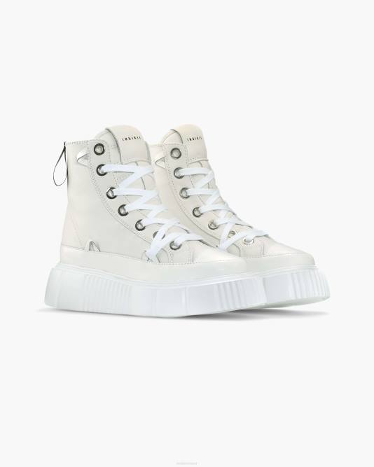 INUIKII Women White Matilda Leather High Footwear B8TL50