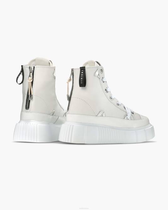 INUIKII Women White Matilda Leather High Footwear B8TL50