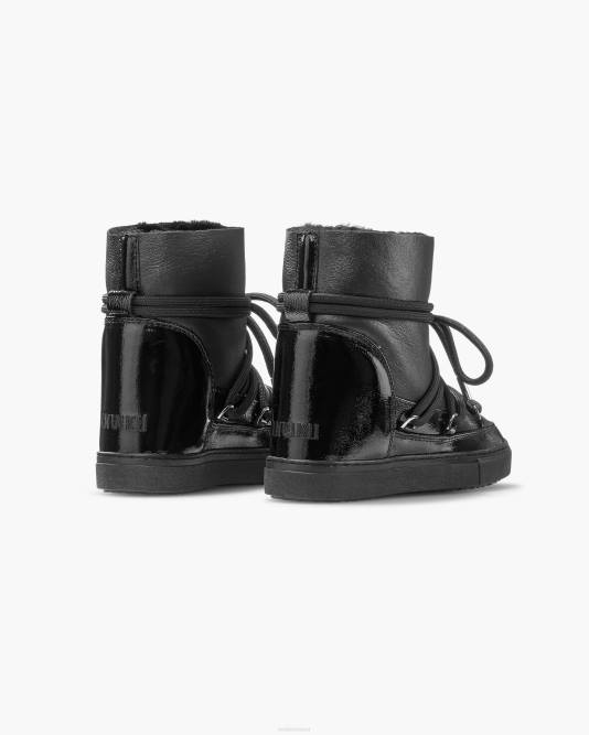 INUIKII Women Night Black Gloss Wedge Footwear B8TL205