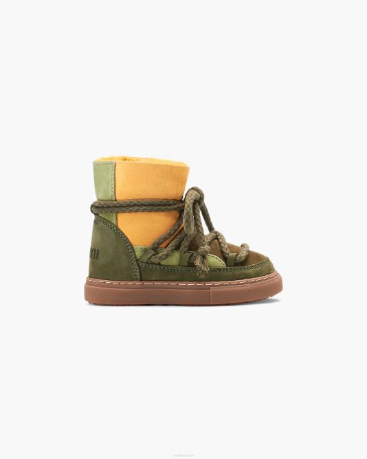 inuikii_kids_green_patchwork_footwear_b8tl404.jpg INUIKII Kids Green Patchwork Footwear B8TL404 - Image 1