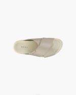 INUIKII Men Beige Crossed Leather Footwear B8TL349 - Image 2
