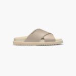 INUIKII Men Beige Crossed Leather Footwear B8TL349