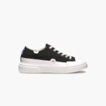 INUIKII Men Black Canvas Lex Low Footwear B8TL332