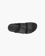 INUIKII Men Black Double Band Leather Footwear B8TL351 - Image 2