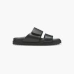 INUIKII Men Black Double Band Leather Footwear B8TL351