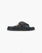 INUIKII Men Black Puffer Crossed Footwear B8TL354
