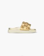 INUIKII Women Beige-Gold Braided Vegan Footwear B8TL94