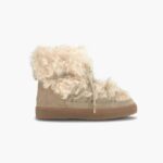 INUIKII Women Beige Long Curly Footwear B8TL217