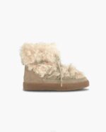 INUIKII Women Beige Long Curly Footwear B8TL217