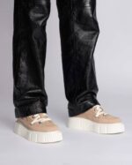 INUIKII Women Beige Matilda Suede Low Footwear B8TL53 - Image 4
