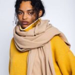 INUIKII Women Beige Oversized Wool Scarf Accessories B8TL310