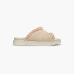 INUIKII Women Beige Raffia Moon Footwear B8TL82