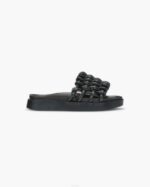 INUIKII Women Black Braided Tube Footwear B8TL92