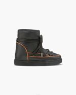 INUIKII Women Black Full Leather Pastelle Wedge Footwear B8TL202