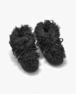 INUIKII Women Black Long Curly Boot Footwear B8TL218 - Image 2
