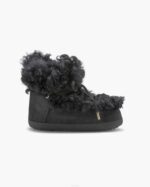 INUIKII Women Black Long Curly Boot Footwear B8TL218