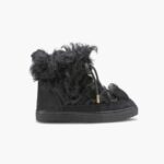 INUIKII Women Black Long Curly Footwear B8TL216