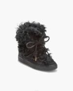 INUIKII Women Black Long Curly Wedge Footwear B8TL220 - Image 2