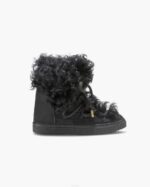 INUIKII Women Black Long Curly Wedge Footwear B8TL220