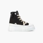 INUIKII Women Black Matilda Canvas High 23 Footwear B8TL38