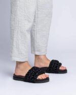 INUIKII Women Black Multilace Slide Footwear B8TL89 - Image 3