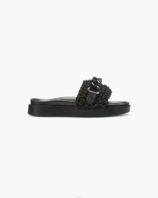 inuikii_women_black_woven_chain_footwear_b8tl13.jpg INUIKII Women Black Woven Chain Footwear B8TL13 - Image 1