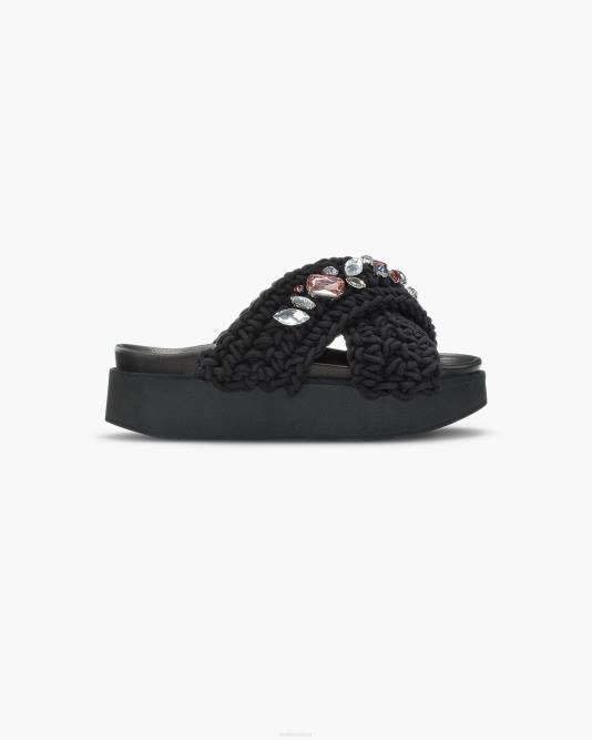 inuikii_women_black_woven_stones_platform_footwear_b8tl18.jpg INUIKII Women Black Woven Stones Platform Footwear B8TL18 - Image 1