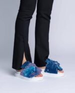 INUIKII Women Blue Jersey Knot Footwear B8TL73 - Image 3