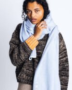 INUIKII Women Blue Oversized Wool Scarf Accessories B8TL308 - Image 3