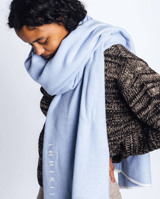 inuikii_women_blue_oversized_wool_scarf_accessories_b8tl308.jpg INUIKII Women Blue Oversized Wool Scarf Accessories B8TL308 - Image 1