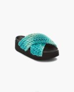 INUIKII Women Blue Platform Woven Batic Footwear B8TL19 - Image 2