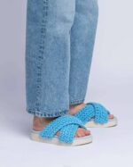 INUIKII Women Blue Woven Footwear B8TL26 - Image 3