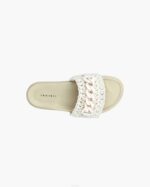 INUIKII Women Cream Woven Chain Footwear B8TL10 - Image 2