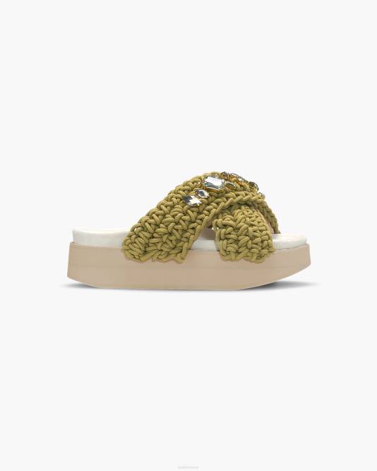inuikii_women_khaki_woven_stones_platform_footwear_b8tl28.jpg INUIKII Women Khaki Woven Stones Platform Footwear B8TL28 - Image 1