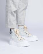 INUIKII Women Light Grey Matilda Canvas High 23 Footwear B8TL37 - Image 4