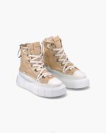 INUIKII Women Old Beige Matilda Canvas High Footwear B8TL33 - Image 2