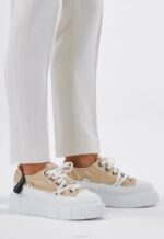INUIKII Women Old Beige Matilda Canvas Low Footwear B8TL39 - Image 4